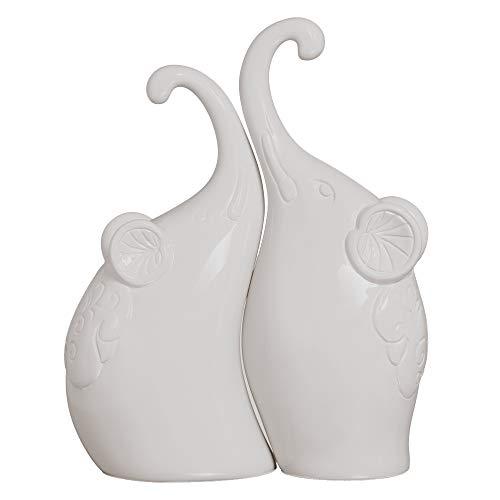 Casal De Elefantes Enlace Ceramicas Pegorin Off White
