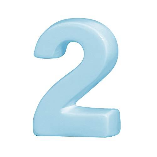 Numero Dois Ceramicas Pegorin Azul Bebe