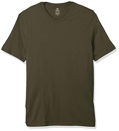 Camiseta Básica Manga Curta Com Gola V, Hering, Masculino, Militar, XG