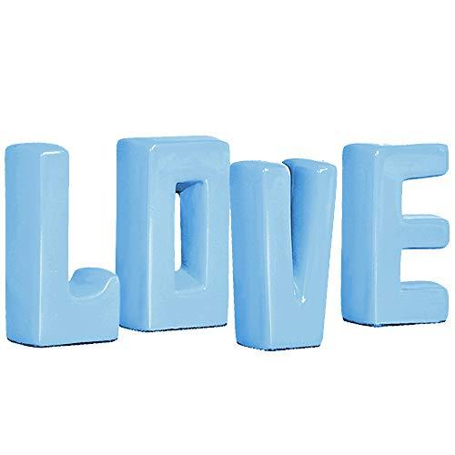 Letreiro Decorativo ''love'' Kit Letras Ceramica Pegorin Azul Confete