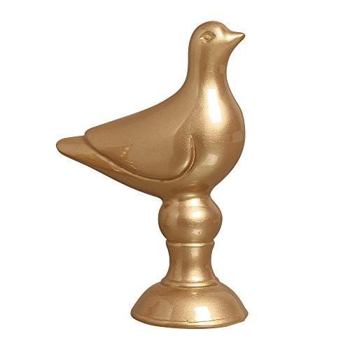 Pombinha No Pedestal Ceramicas Pegorin Dourado