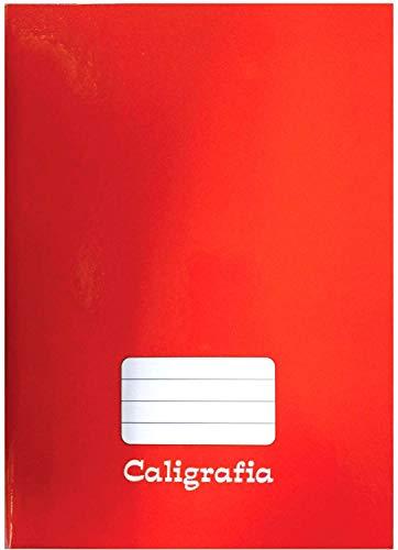 Caderno Caligrafia Capa Dura Liso 48 Folhas Brochurao Vermelho - Pacote com 05 Tamoio, Vermelho
