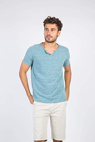 Taco Gola Portuguesa, Camiseta Manga Curta com Botões, Masculino, P, Azul