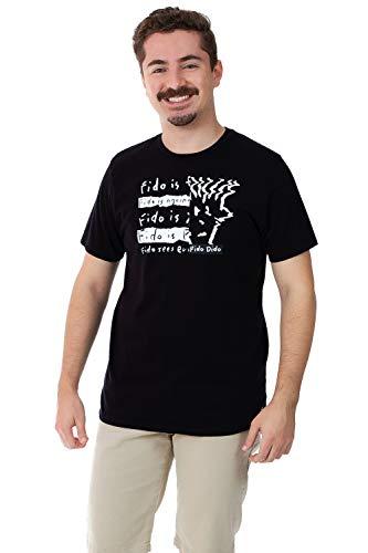 Camiseta Manga Curta Gola Redonda,Fido Dido,Masculino,Preto,M