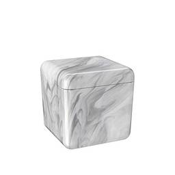 Porta Algodão/cotonetes Cube M Coza Mármore Branco