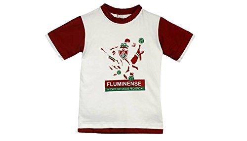 Camiseta Manga Curta Jogadores Fluminense, Rêve D'or Sport, Meninos, Branco/Grená, 4