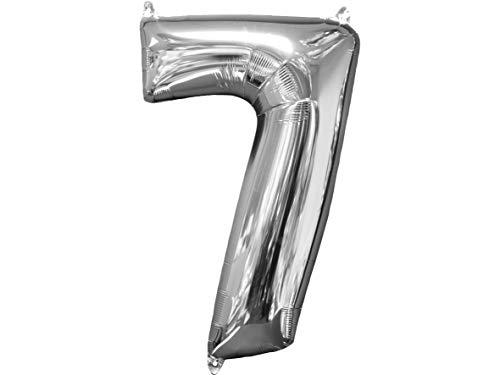 Balão Metalizado Midshape Numero 7 Prata Pack Regina Prata