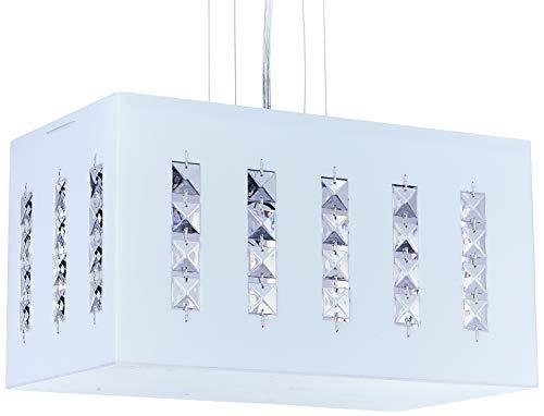Pendente White Crystal LED 220V 6500K, LLUM Bronzearte, 35826, 20W, Branco, 19X35cm Bivolt