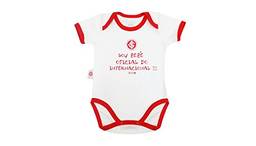 Body Bebê Oficial Internacional, Rêve D'or Sport, Bebê Unissex, Branco/Vermelho, P