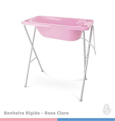 Banheira para Bebê Plástica com Suporte - Galzerano - Rosa