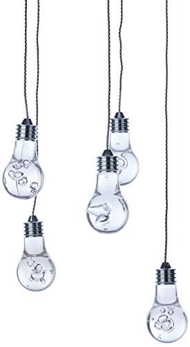 Pendente Metal/acrílico Bella Iluminação Bulb No Voltagev Cromado/ Transparente
