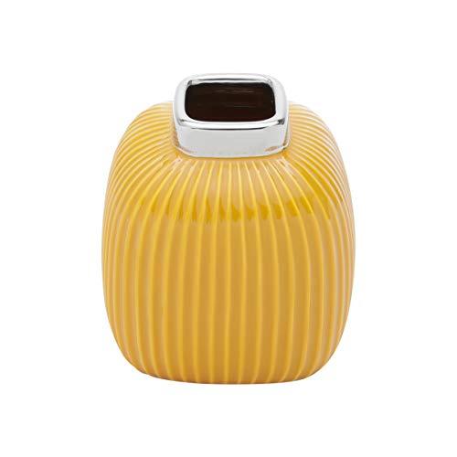 Vaso Decorativo Cerâmica Amarelo 14X15Cm