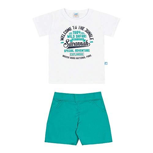 Conjunto Camiseta e Bermuda, Baby Marlan,   Bebê Menino, Branco, PB