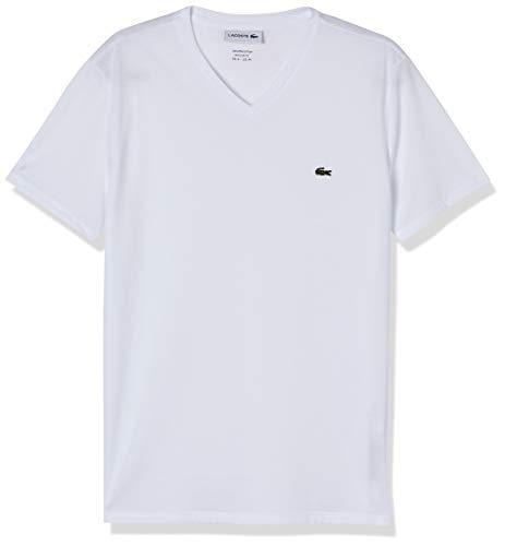 Camiseta Masculina em Jérsei de Algodão Pima com Gola V, Branco, P