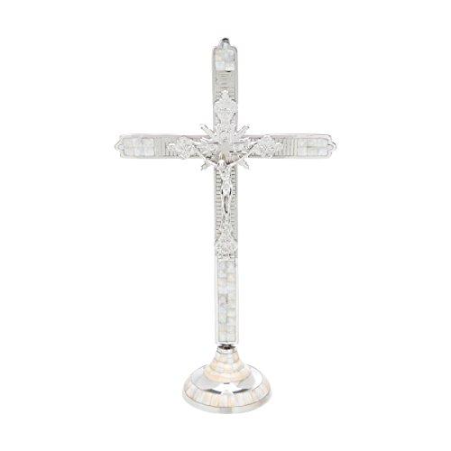 Crucifixo de Latão com Base Rojemac Cinza Ferro
