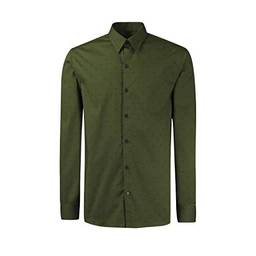 Camisa de Botões Reta, Ellus, Masculino, Verde Militar, G