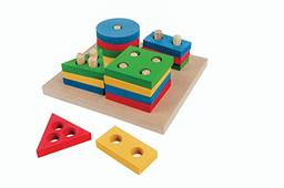 Carlu Brinquedos - Prancha de Seleção Pequena  Jogo Educativo, 3+ Anos, 16 Peças, Multicolorido, 1078