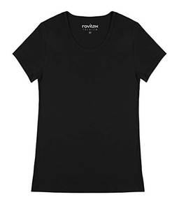 Camiseta Manga Curta Esportiva, Rovitex, Feminino, Preto, P