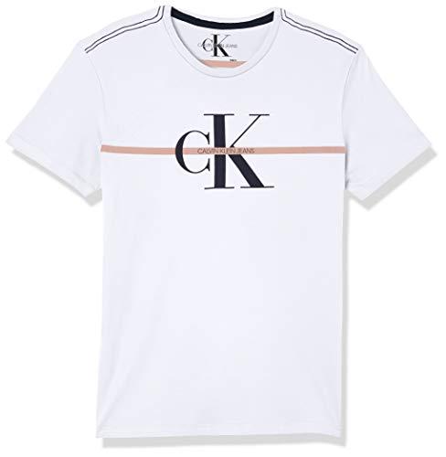 Camiseta Manga Curta Faixa, Calvin Klein, Masculino, Branco, GG