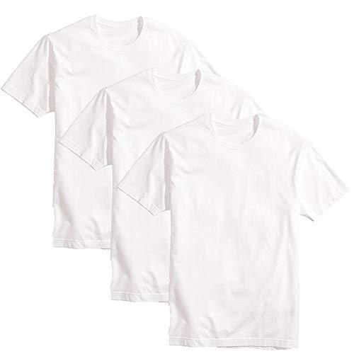 Kit com 3 Camisetas Básicas Masculina Algodão (Branca, M)
