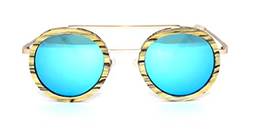 Óculos De Sol De Madeira E Metal Schultz Blue, MafiawooD