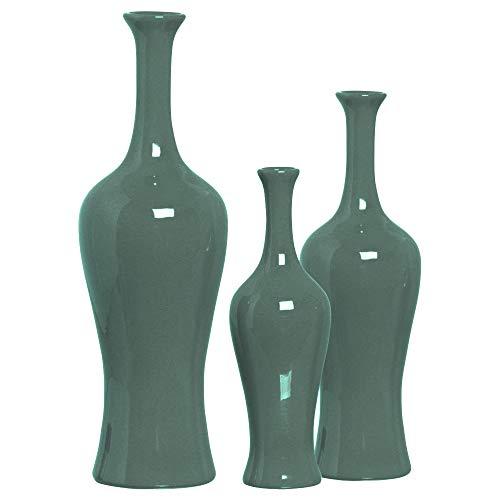Trio de Garrafa Gorda, Verde Imperial, Ceramicas Pegorin