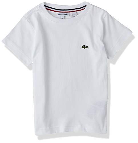 Camiseta Infantil em Jérsei de Algodão com Gola Redonda, Lacoste, Meninos, Branco, 4