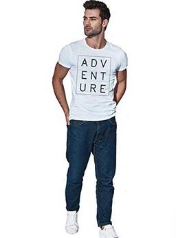 Camiseta Masculina BáSica Estampada Joss Adventure Branca