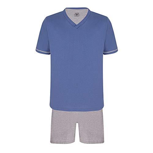 Pijama Lupo AM Malha Curto - Gola V masculino Azul G