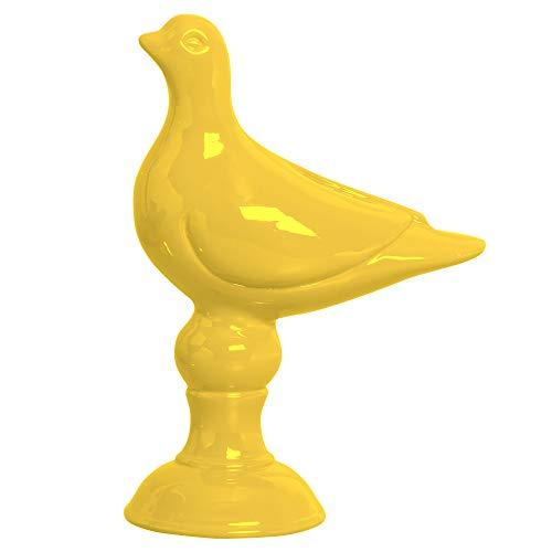 Pombinha No Pedestal Ceramicas Pegorin Amarelo