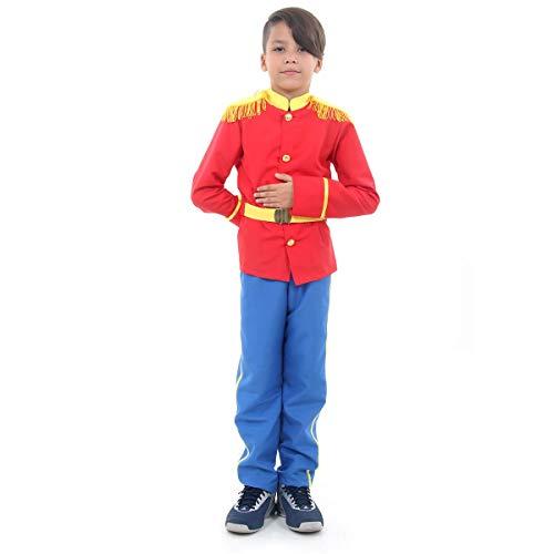 Príncipe Luxo Infantil Sulamericana Fantasias Azul/Vermelho G 10/12 Anos