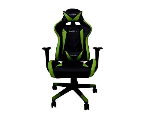 Cadeira Gamer para Computador Racer-X Modelo Rush Reclinável (Verde)