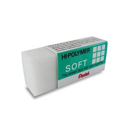Borracha Hi-Polymer Eraser Soft, Pentel, SM/ZES-05E, Branco, Pequena