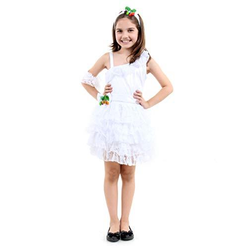 Fantasia Baianinha Luxo Infantil 23776-M Sulamericana Fantasias Branco M 6/8 Anos
