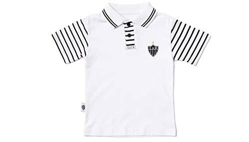 Camiseta Polo Manga Curta Atlético Mineiro, Rêve D'or Sport, Criança Unissex, Branco, 2
