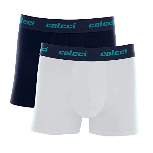 Colcci Kit 2 Cueca Boxer, Masculino, Branco/Marinho, G