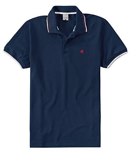 Camisa Polo Slim Piquê Premium, Malwee, Masculino, Azul Marinho, G