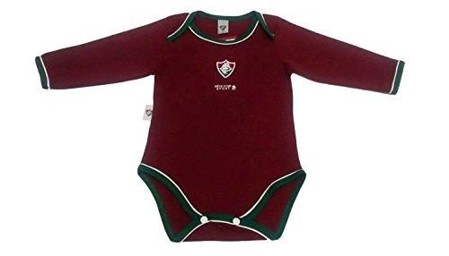 Body manga comprida Fluminense, Rêve D'or Sport, Bebê Unissex, Grená/Branco/Verde, P