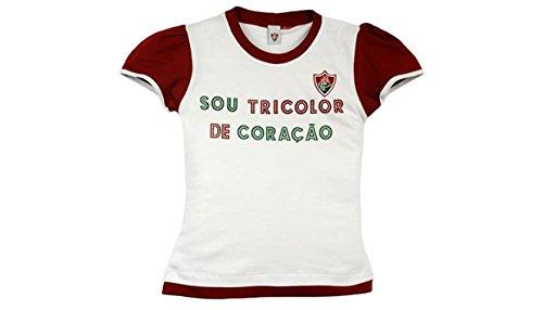 Camiseta Baby Look Fluminense, Rêve D'or Sport, Meninas, Branco/Grená, 4