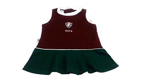 Vestido Cavado Fluminense, Rêve D'or Sport, Bebê Menina, Grená/Branco/Verde, P
