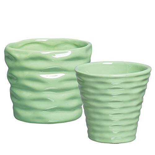 Duo Cachepôs Etna M E Peq Ceramicas Pegorin Verde Claro