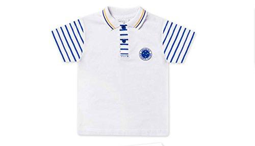 Camiseta Polo Manga Curta Cruzeiro, Rêve D'or Sport, Criança Unissex, Branco/Azul, 1