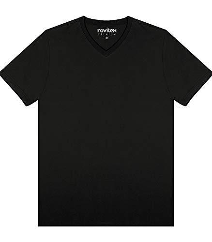 Camiseta decote V, Rovitex, Masculino, Preto, P
