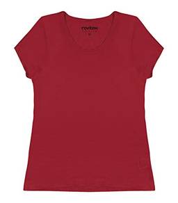 Camiseta Manga Curta Gola Redonda Plus Size, Rovitex, Feminino, Vermelho, GG
