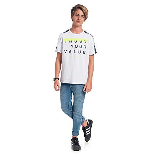 Camiseta Manga Curta, Meninos, Lemon, Branco, 18