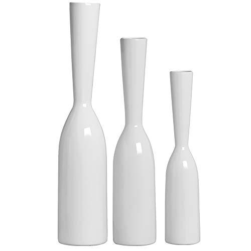 Trio De Garrafas De Chão Ceramicas Pegorin Branco