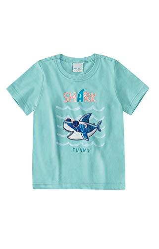 Camiseta Manga Curta, Malwee Kids, Masculina, Azul Turquesa, 1