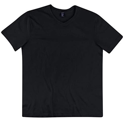 Camiseta Básica Manga Curta Com Gola V, Hering, Masculino, Preto, XG