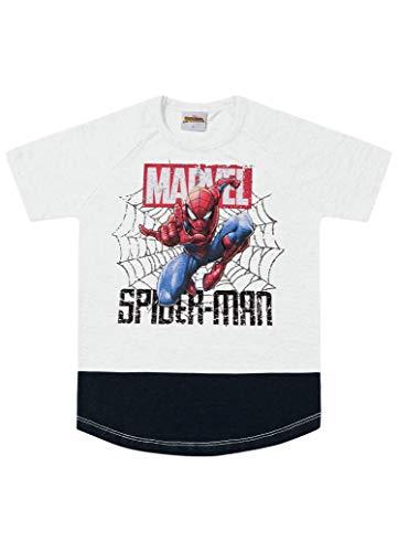 Camiseta Meia Malha Spider-Man, Fakini, Meninos, Branco, 10