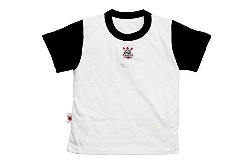 Camiseta Corinthians, Rêve D'or Sport, Criança Unissex, Branco/Preto, M